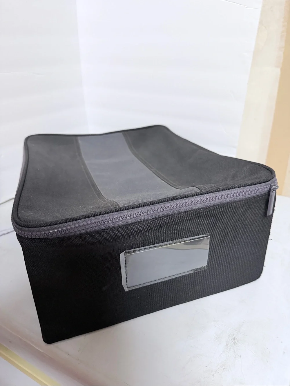 Black Fabric Storage Pouch Organizer